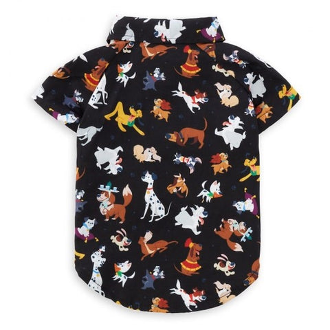 Wishlist - Dog Apparel: Disney Tails Black Collared Disney Dogs Shirt - Size L