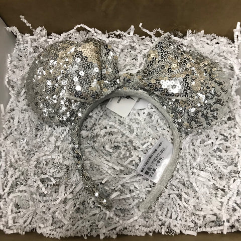 Ear Headband: Silver Sequin