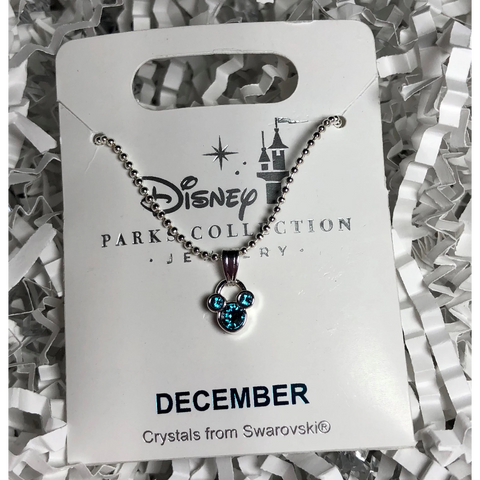 Jewelry (Necklace): December Birthstone Mickey Icon (Silver)