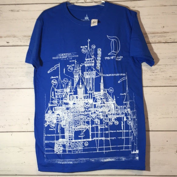 Wishlist - Apparel - T-Shirt: Disneyland Castle Blueprint - 1 - MEDIUM (Unisex)