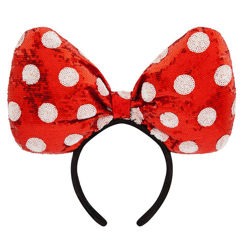 Ear Headband: Minnie Mouse Giant Red Sequined Bow