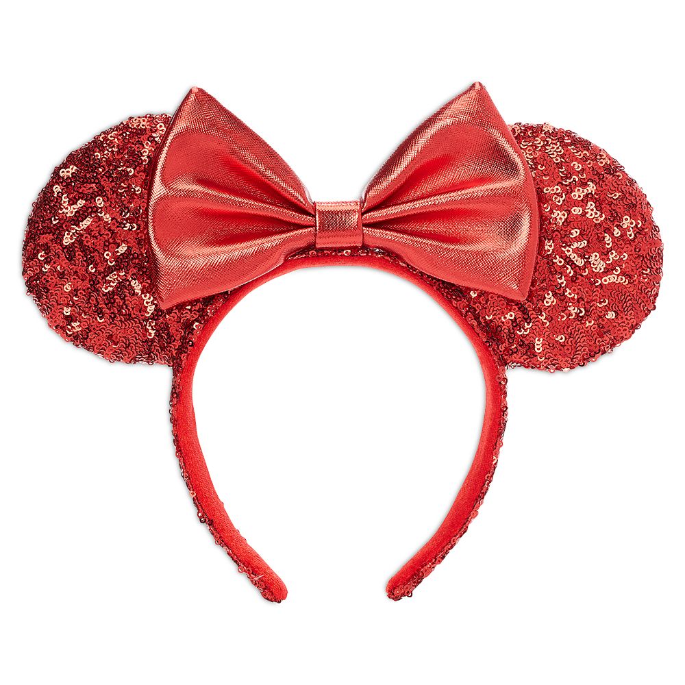 Ear Headband: Sequined Red